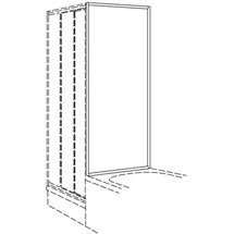 Koralle TwiggyTop Trennwand für Schiebetür rechts 75 x 160 cm silber matt/transparent V410507516A21