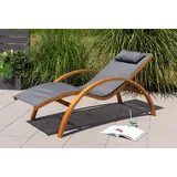Gartenliege aus Holz, ca. 172 x 47 x 12 cm – Natur