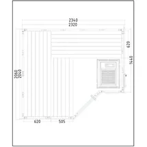 Harvia Polaris Large Massivsauna aus Fichte Saunakabine ca. 234x206x204 cm