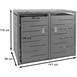 MCW Mülltonnenverkleidung E83 116 x 141 x 98 cm anthrazit