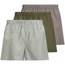 JACK & JONES JACMILANO WOVEN BOXERS 3 PACK NOOS Dusty Olive / City Skyline / Dusty Olive Striped S 3er Pack