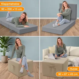 eloneo Klappmatratze 90 x 200 cm H2 Polyester