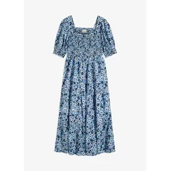 bonprix bedrucktes Midikleid, blau, 38