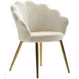 KADIMA DESIGN Esszimmerstuhl Tulip Samt weiß