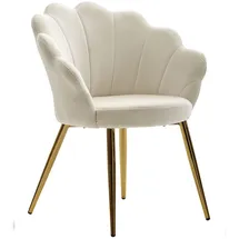 KADIMA DESIGN Esszimmerstuhl Tulip Samt weiß