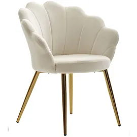 KADIMA DESIGN Esszimmerstuhl Tulip Samt weiß