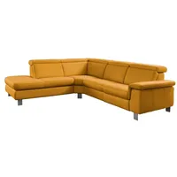 Polsteria Ecksofa Lava Leder Gelb Curry