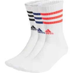 3er Pack adidas 3-Streifen Cushioned Crew Retro-Socken JC8839 - white/white/white 43-45