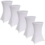Baumarktplus 5er Set Stehtischhusse 60 cm weiß Tischdecke Husse Partytisch Bistrotisch Tisch...