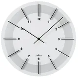 Atlanta Moderne große Wanduhr Quarz, 40 cm MDF-Gehäuse, erhabene Ziffern, Weiss - 4471-0