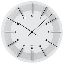 Atlanta Moderne große Wanduhr Quarz, 40 cm MDF-Gehäuse, erhabene Ziffern, Weiss - 4471-0