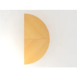 Hammerbacher Anbautisch 160x80cm 2xViertelkreis/Fuß Buche/Graphit