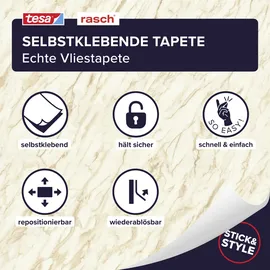 tesa rasch Carrara Vliestapete 6 m x 0,30 m 1 St Beige/Gold/Weiß
