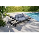 OUTFLEXX Lounge/Liege, anthrazit matt, Alu/Polyester, verstellbar, hoher Liegekomfort