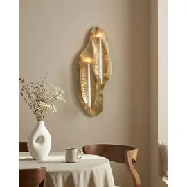 Beliani Wandkerzenhalter PENICHE Metall Gold