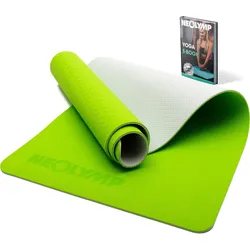 Yogamatte Lime – Rutschfeste Sportmatte, Pilattesmate mit Tragegurt 183 CM