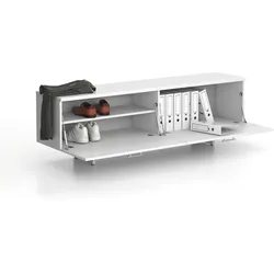 Schrank niedrig SOLID, 1800 x 400 x 550 mm, weiß