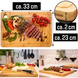 Dune Design Schneidebrett-Set Holz 2 33 x 23 cm Braun