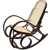 Mendler M41, Schwingsessel Fernsehsessel, Massiv-Holz Rattan, ~ Walnuss-Optik