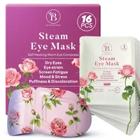 16 Stück Selbstwärmende Rosen Augenmaske Wärmend, Steam Eye Mask gegen Trockenheit, Schwellungen & Augenbelastung – Einweg Wärmekompresse für Schlaf & Reisen, Wärmemaske Augenpads