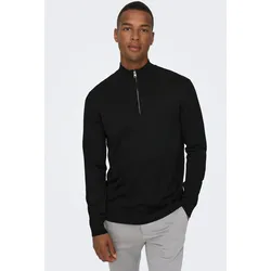 ONLY & SONS Strickpullover »ONSWYLER LIFE REG 14 HALF ZIP KNIT NOOS« ONLY & SONS Black M