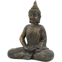 ECD Germany Deko Figur Skulptur Buddha Statue Sitzend Gartenfigur Feng Shui Kunstharz 63 cm