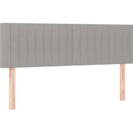 vidaXL Boxspringbett mit Matratze & LED Hellgrau 140x200 cm Stoff
