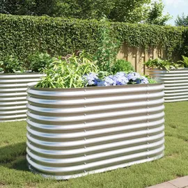 vidaXL Garten-Hochbeet verzinkter Stahl 160 x 80 x 81 cm Silber