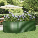 vidaXL Hochbeet Grün 212x140x68 cm Pulverbeschichteter Stahl