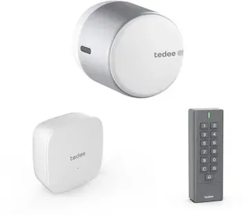 Tedee GO Starter Set Haustür Plus mit Türschloss, WLAN-Bridge & Keypad