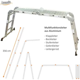 Lemodo Multifunktion Klappleiter 12 Sprossen