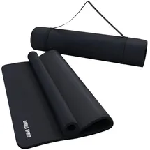 Gorilla Sports GORILLA SPORTS® Yogamatte - 190x100x1,5 cm, mit Tragegurt, - Rutschfest, Schwarz - Gymnastikmatte, Fitnessmatte, Sportmatte, Trainingsmatte, Übun... - Schwarz