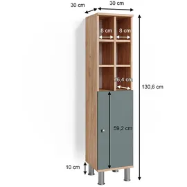 Vicco Fynn Midischrank 30 x 130,6 x 30 cm Grün