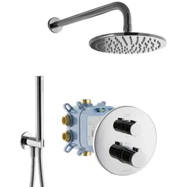 PaulGurkes Duschsystem Komplett Set Regendusche mit Grundkörper Box