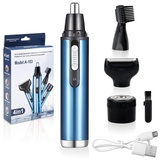 VOSSOT Nasenhaartrimmer Herren Frauen Nasenhaarschneider 4 in 1 USB Wiederaufladbar Ohrhaarschneider Nasentrimmer Testsieger Nasenhaarentferner Ohrhaartrimmer Nose Hair Eyebrow Bart Trimmer (Blau)