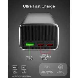 SBS PowerBank 20.000 mAh, 100 W, 74 Wh), Powerbank Grau