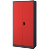 Jan Nowak Mehrzweckschrank, Rot, Anthrazit, Metall, 90x185x45 cm Arbeitszimmer, Aktenschränke