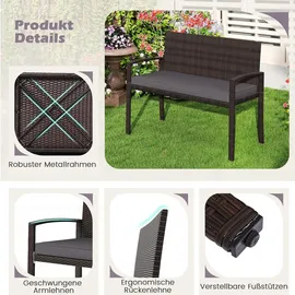 Costway Gartenbank 110 x 56 x 84 cm Braun/Grau