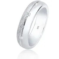 Elli DIAMONDS Verlobungsring Basic Bandring Diamant (0.03 ct) 925 Silber silberfarben 56 mm