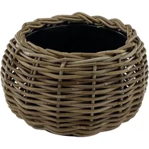 wdmt Rattan Drypot Kugel Ø 29 x 19 cm Grau