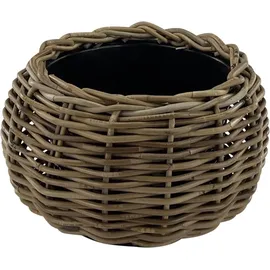 wdmt Rattan Drypot Kugel Ø 29 x 19 cm Grau