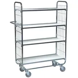 Kongamek Bordwagen verzinkt, mit 4 laminierten Böden 1200x425mm und Bremse