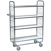 Kongamek Bordwagen verzinkt, mit 4 laminierten Böden 1200x425mm und Bremse