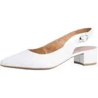 TAMARIS Damen Sling Pump mit Blockabsatz Leder, weiß, 36 EU