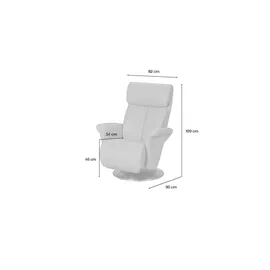 HIMOLLA Relaxsessel 7227 Leder 82 x 109 x 90 cm Blau mit Relax-Funktion