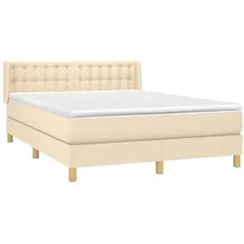 vidaXL Boxspringbett 140 x 200 cm Creme