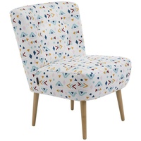 loving HOME lovingHome® Sessel Fiola bunt gemustert Polstersessel Stuhl Relaxsessel Füße Buche natur mittlere Sitzhärte