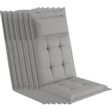 sunnypillow Hochlehner Auflage 120 x 50 x 9 cm grau 6 St.
