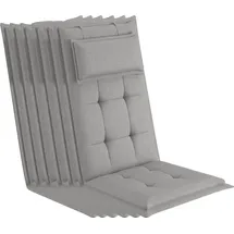 sunnypillow Hochlehner Auflage 120 x 50 x 9 cm grau 6 St.