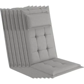 sunnypillow Hochlehner Auflage 120 x 50 x 9 cm grau 6 St.